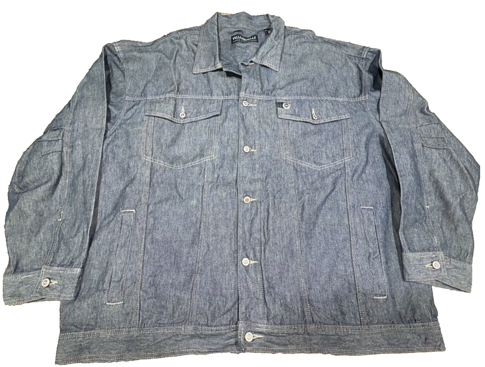 Pelle Pelle Marc Buchanan Denim Jacket 3XL Blue Gray Oversized Fit